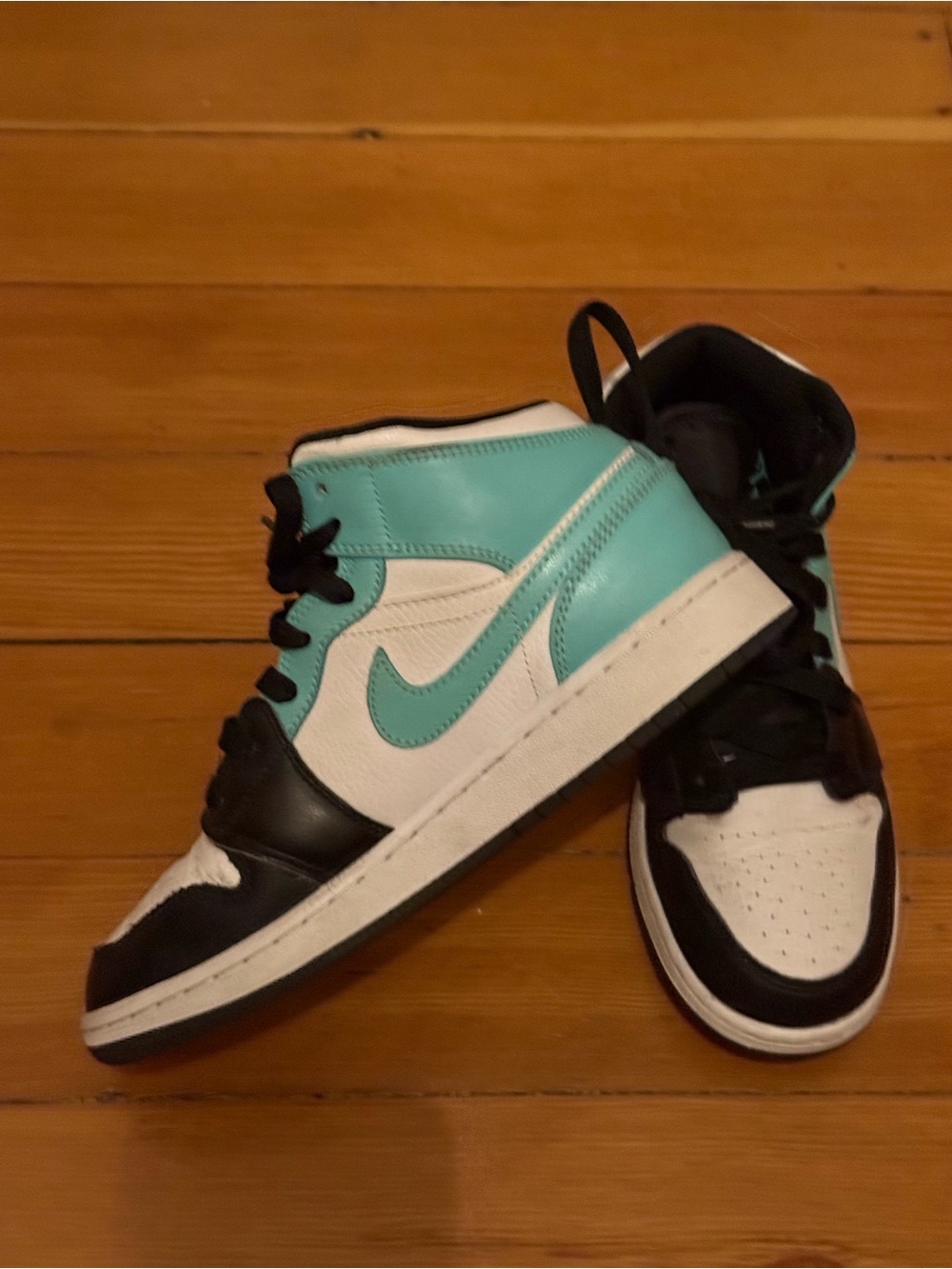 Nike Kids High-Top Sneakers in Teal, White & Black